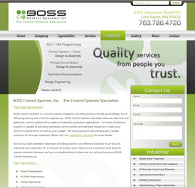 Boss Control Systems - Design and WordPress Build